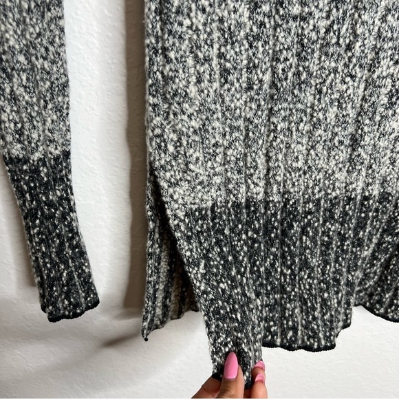 Rag & Bone Sweater Women XS Tunic Wool Blend Knit Black White Slit Chunky Knit Z - Picture 4 of 10